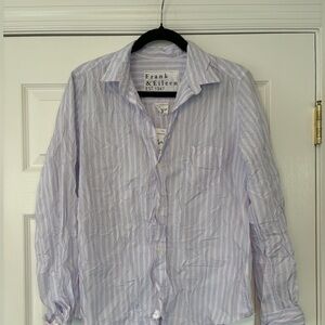 Frank & Eileen Barry Crinkle Button Down Shirt NWT